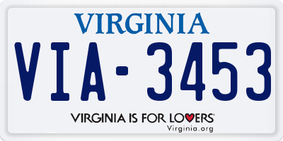VA license plate VIA3453