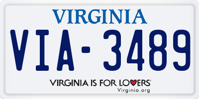 VA license plate VIA3489