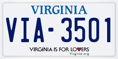 VA license plate VIA3501