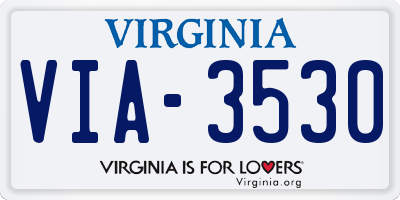 VA license plate VIA3530