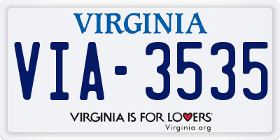 VA license plate VIA3535