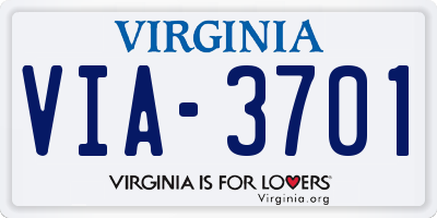 VA license plate VIA3701