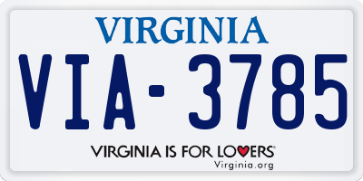 VA license plate VIA3785