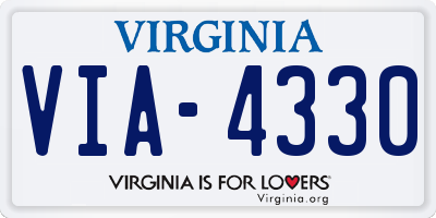 VA license plate VIA4330