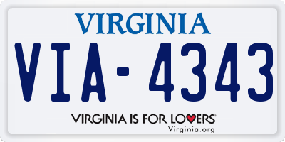 VA license plate VIA4343