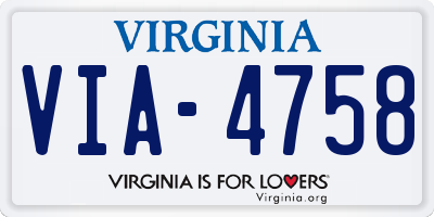 VA license plate VIA4758
