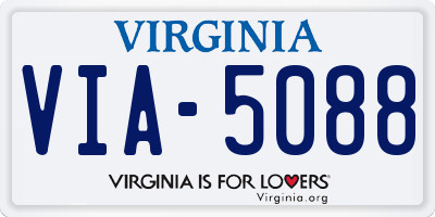 VA license plate VIA5088