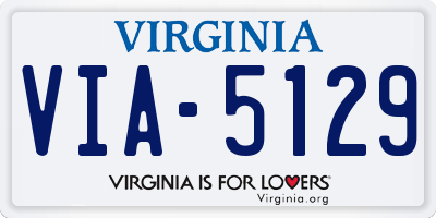 VA license plate VIA5129