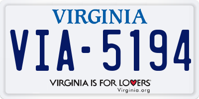 VA license plate VIA5194