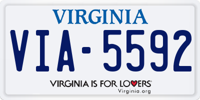 VA license plate VIA5592