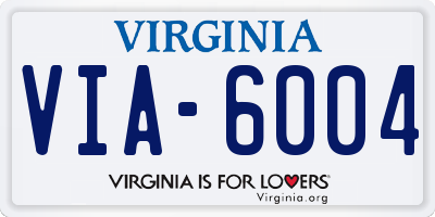 VA license plate VIA6004