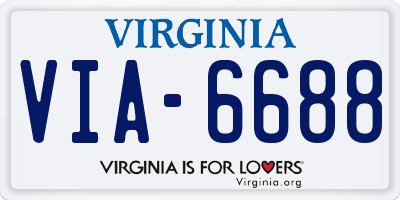 VA license plate VIA6688