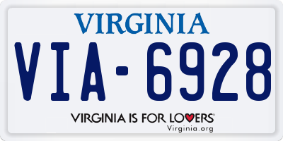 VA license plate VIA6928