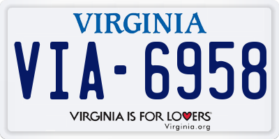 VA license plate VIA6958