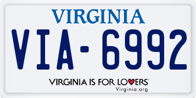 VA license plate VIA6992