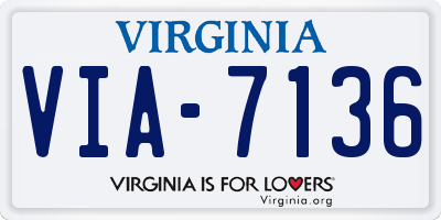 VA license plate VIA7136