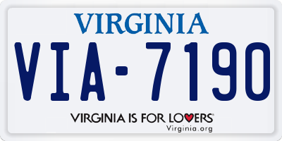VA license plate VIA7190