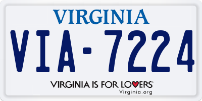 VA license plate VIA7224
