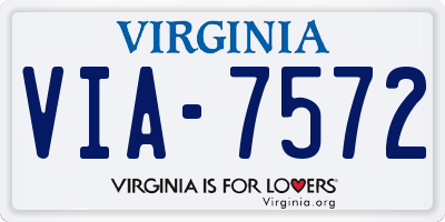 VA license plate VIA7572