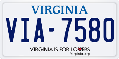 VA license plate VIA7580