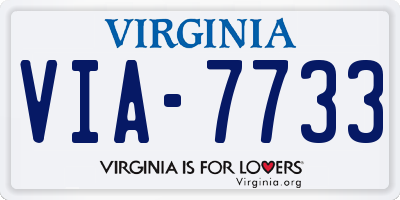 VA license plate VIA7733