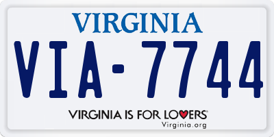 VA license plate VIA7744