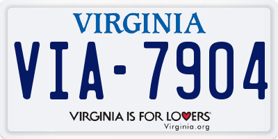 VA license plate VIA7904