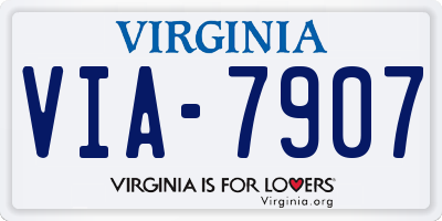 VA license plate VIA7907