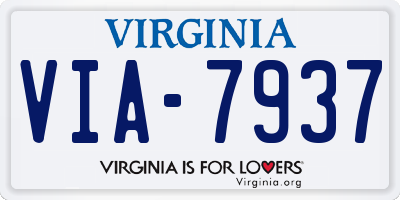 VA license plate VIA7937