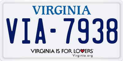 VA license plate VIA7938