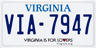 VA license plate VIA7947