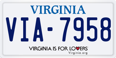 VA license plate VIA7958