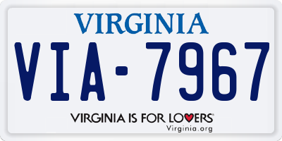 VA license plate VIA7967