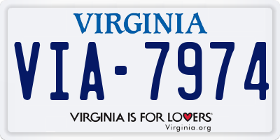 VA license plate VIA7974