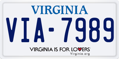 VA license plate VIA7989
