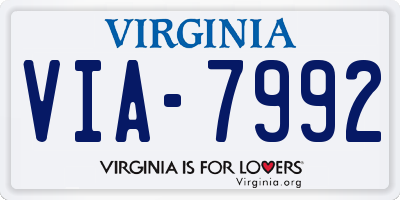 VA license plate VIA7992