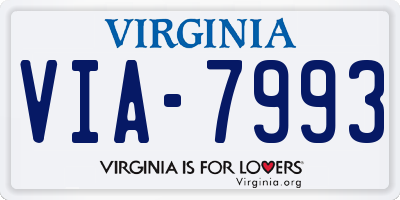VA license plate VIA7993