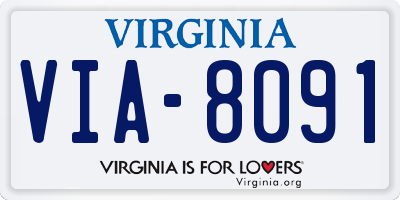 VA license plate VIA8091