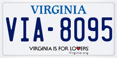 VA license plate VIA8095