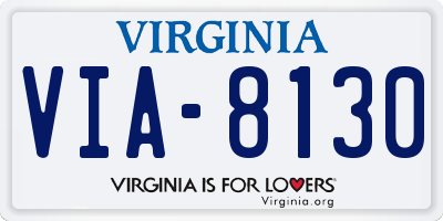 VA license plate VIA8130
