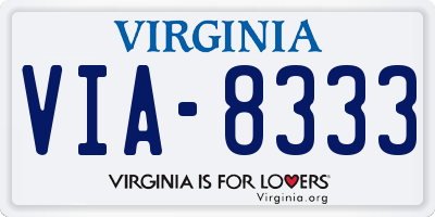 VA license plate VIA8333