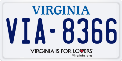 VA license plate VIA8366