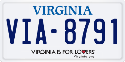 VA license plate VIA8791