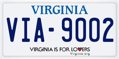 VA license plate VIA9002