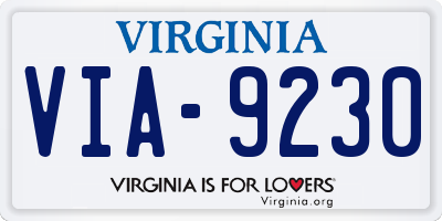 VA license plate VIA9230
