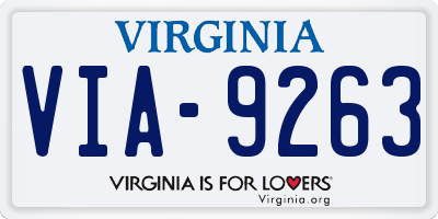 VA license plate VIA9263