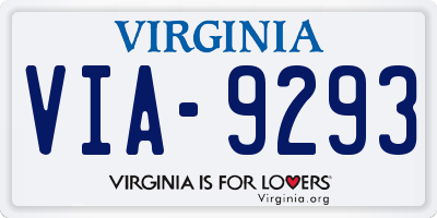 VA license plate VIA9293