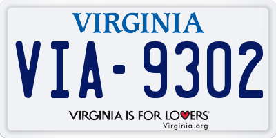 VA license plate VIA9302