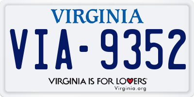 VA license plate VIA9352