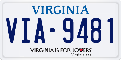 VA license plate VIA9481